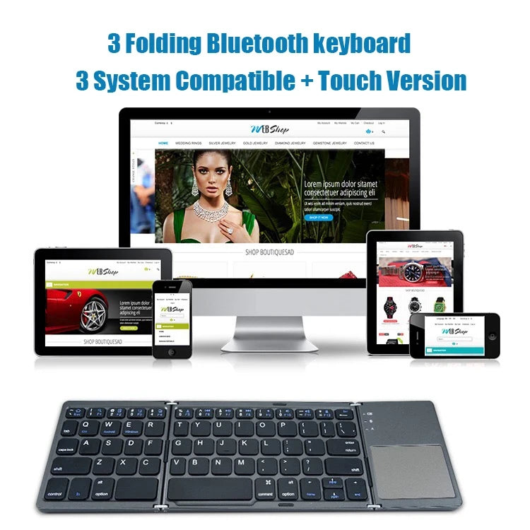 Teclado Bluetooth Plegable con Panel Táctil