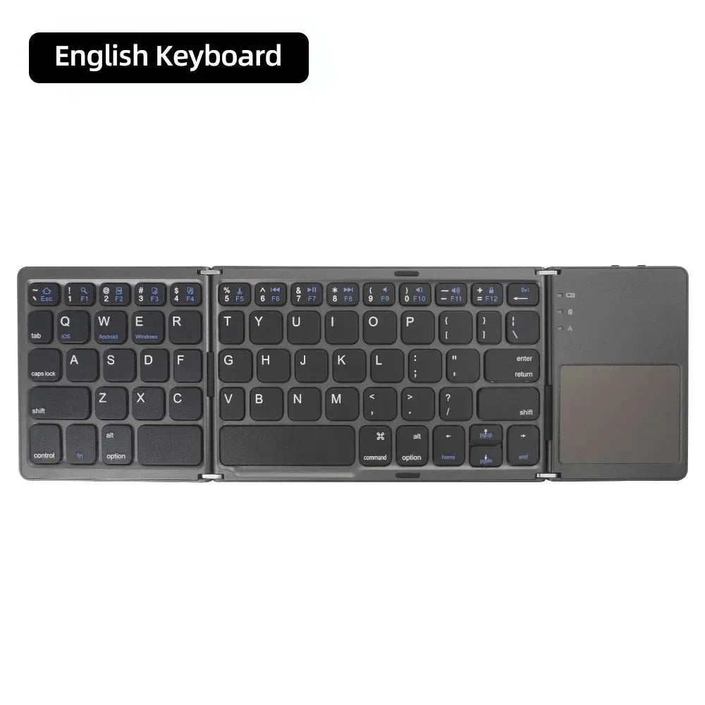 Teclado Bluetooth Plegable con Panel Táctil