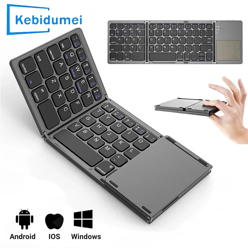 Teclado Bluetooth Plegable con Panel Táctil