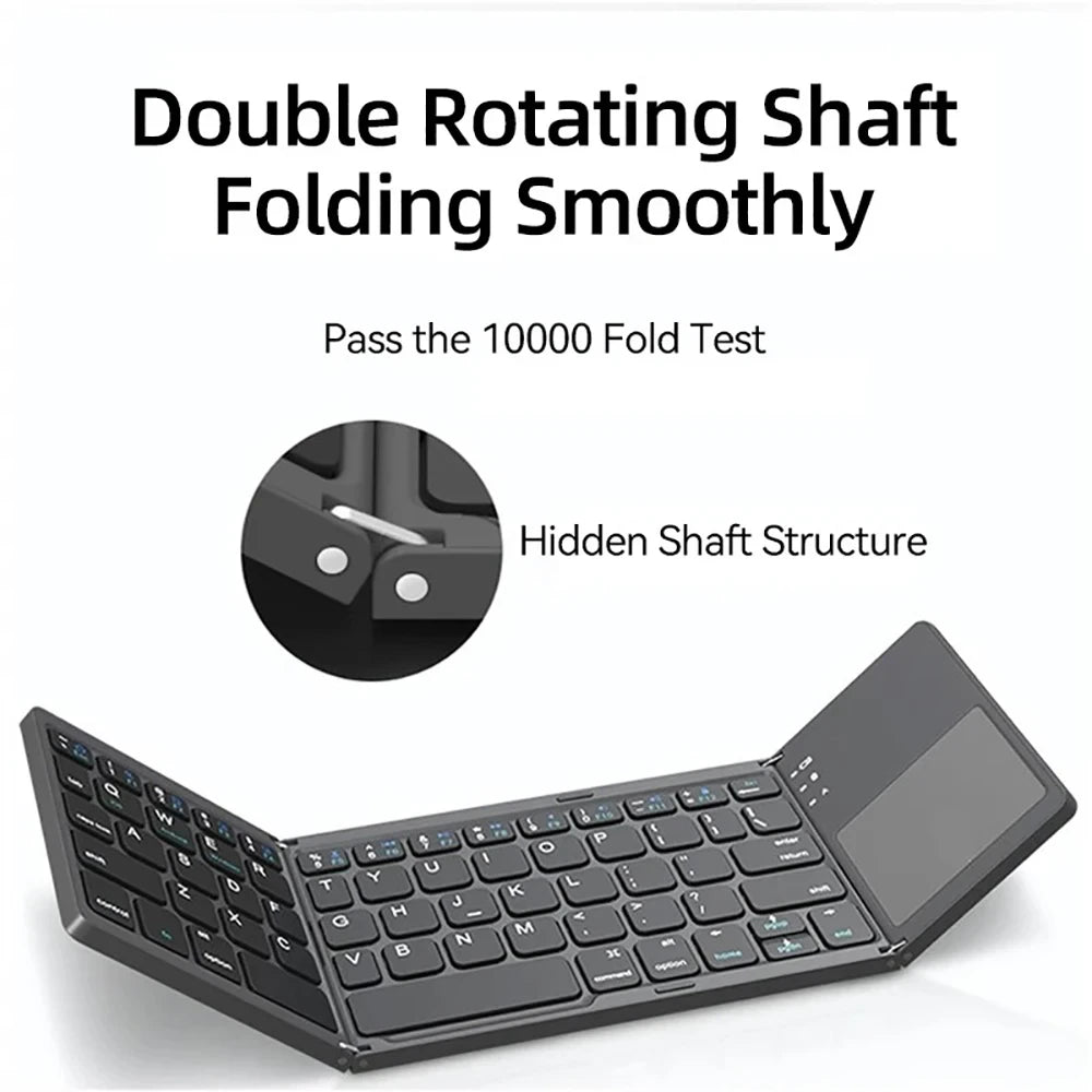 Teclado Bluetooth Plegable con Panel Táctil